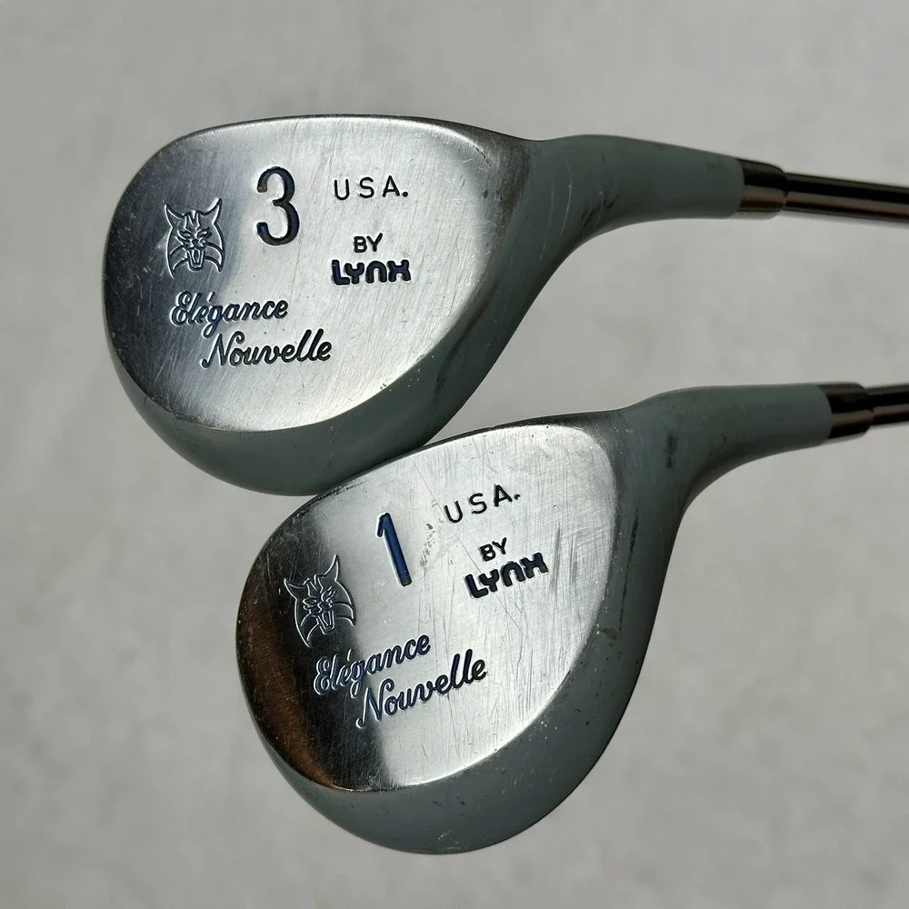 2 VTG Lynx Elegance Nouvelle Golf Clubs #1 Driver #3 Fairway Wood Rare Made USA